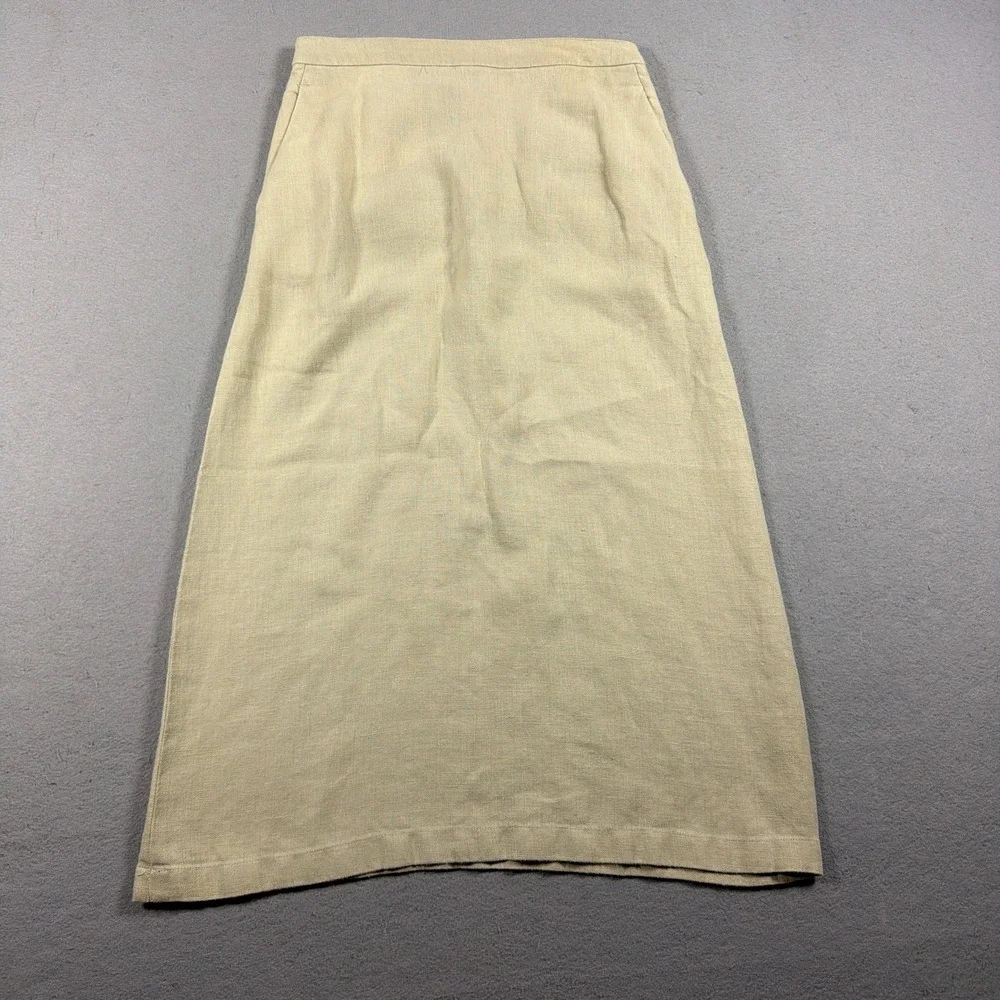 Banana Republic Linen Maxi Skirt Women Size 0 A Line Beige Tan Coastal‎ Summer